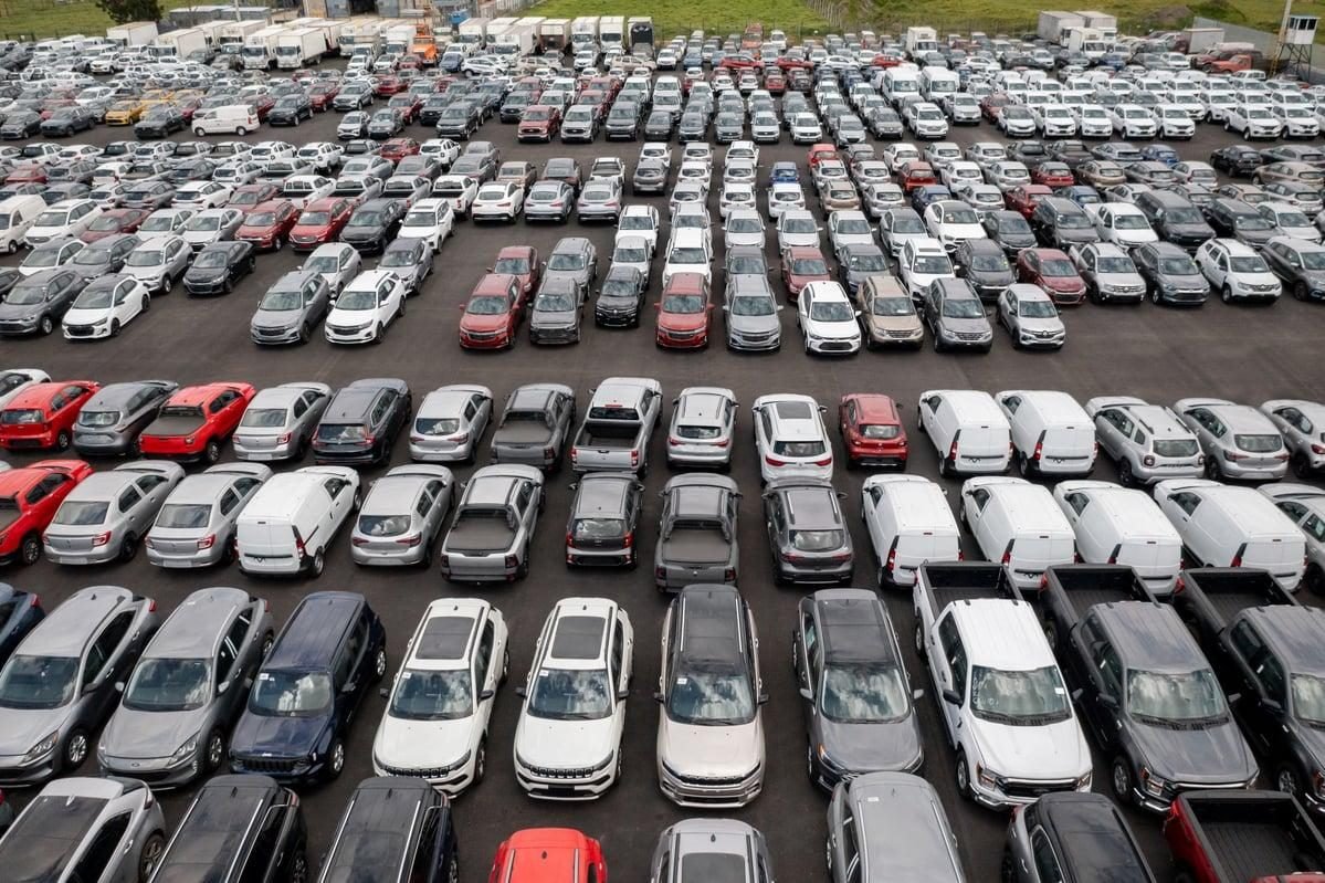 Used cars sitting unsold on a dealership lot